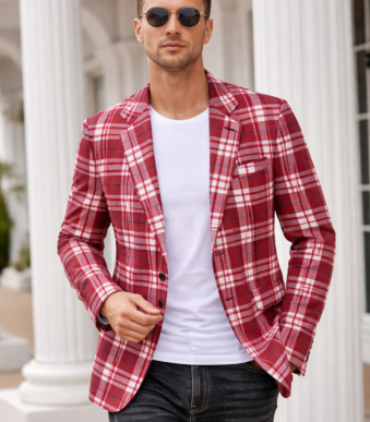 Alabama Crimson Red & White Plaid Men’s Blazer