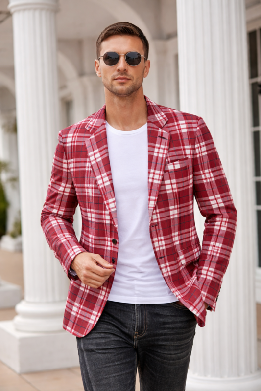 Alabama Crimson Red & White Plaid Men’s Blazer