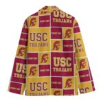 California Trojans Casual Flat Lapel Collar Blazer – Cardinal Red and Gold - Image 4
