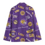 Louisiana LSU Tigers Casual Flat Lapel Collar Blazer – Purple and Gold - Image 2