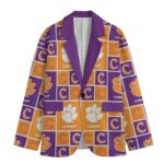 Clemson Tigers Casual Flat Lapel Collar Blazer – Clemson Orange and Purple