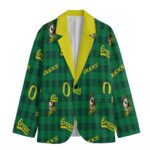 Oregon Ducks Casual Flat Lapel Collar Blazer – Green and Yellow