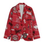 Nebraska Cornhuskers Casual Flat Lapel Collar Blazer – Scarlet and Cream