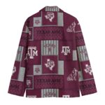 Texas A&M Aggies Casual Flat Lapel Collar Blazer – Maroon and White - Image 2