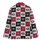 Georgia Red Black Checkerboard Game Day Blazer – Unisex College Football Statement Jacket - Image 3