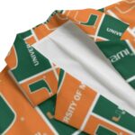 Miami Hurricanes Casual Flat Lapel Collar Blazer – Green and Orange - Image 4