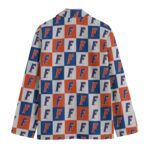 Florida Gators All-Over Print Casual Flat Lapel Collar Blazer – Royal Blue and Orange - Image 2