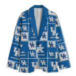 Kentucky Wildcats Casual Flat Lapel Collar Blazer – Royal Blue and White