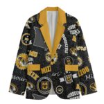 Missouri Casual Flat Lapel Collar Blazer – Black and Gold Tigers