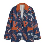 West Virginia Mountaineers Casual Flat Lapel Collar Blazer – Old Gold and Navy Blue - Image 4