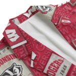 Wisconsin Badgers Casual Flat Lapel Collar Blazer – Cardinal Red and White - Image 5