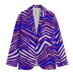 Buffalo Zebra Retro Game Day Blazer – Football Statement Jacket (Red Blue White) - Image 2