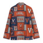 Virginia Cavaliers Casual Flat Lapel Collar Blazer – Navy Blue and Orange - Image 2