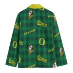 Oregon Ducks Casual Flat Lapel Collar Blazer – Green and Yellow - Image 2
