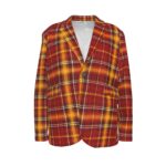 🔴🟡⚫ California Trojan Legacy Plaid Blazer – Men’s Smart Casual Statement Jacket - Image 3