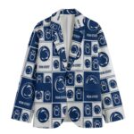 Penn State Navy White Checkerboard Game Day Blazer – Unisex College Football Statement Jacket - Image 3