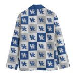 Kentucky Wildcats Casual Flat Lapel Collar Blazer – Royal Blue and White - Image 2