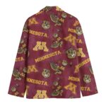 Minnesota Golden Gophers Casual Flat Lapel Collar Blazer – Maroon and Gold - Image 2