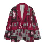 Alabama Crimson Patchwork Plaid Game Day Blazer – Unisex College Football Statement Jacket - Image 5