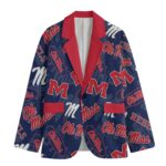 Ole Miss Rebels Casual Flat Lapel Collar Blazer – Cardinal Red and Navy Blue - Image 4