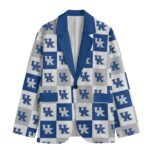 Kentucky Wildcats Casual Flat Lapel Collar Blazer – Royal Blue and White - Image 3