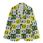 Oregon Ducks Casual Flat Lapel Collar Blazer – Green and Yellow