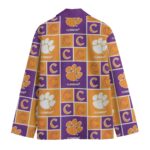 Clemson Tigers Casual Flat Lapel Collar Blazer – Clemson Orange and Purple - Image 2
