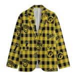 Iowa Hawkeyes Casual Flat Lapel Collar Blazer – Black and Gold - Image 4
