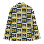 Michigan Style Blue Yellow Checkerboard Game Day Blazer – Men’s College Football Statement Jacket - Image 4