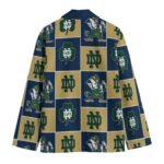 Notre Dame Fighting Irish Casual Flat Lapel Collar Blazer – Navy Blue and Gold - Image 2