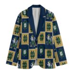 Notre Dame Fighting Irish Casual Flat Lapel Collar Blazer – Navy Blue and Gold - Image 3