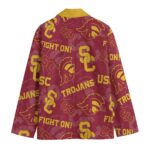California Trojans Casual Flat Lapel Collar Blazer – Cardinal Red and Gold - Image 3