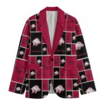 Arkansas Razorbacks Casual Flat Lapel Collar Blazer – Cardinal Red and White - Image 2