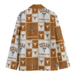 Texas Burnt Orange Checkerboard Game Day Blazer – Unisex College Football Statement Jacket - Image 2