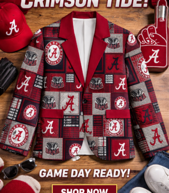 Alabama Crimson Patchwork Plaid Game Day Blazer – Unisex College Football Statement Jacket