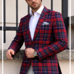 🔴🔵 Arizona Heritage Tartan Plaid Blazer – Men’s Smart Casual Statement Jacket