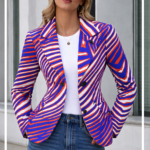 Buffalo Bills Zebra Game Day Women Blazer Jacket Red White Blue Football Fan Style