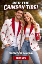 Alabama Crimson White Game Day Blazer – College Football Statement Jacket