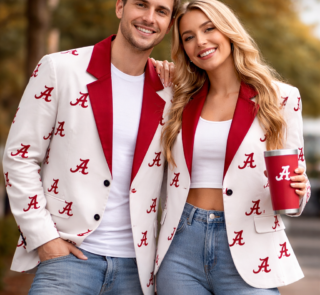 Alabama Crimson White Game Day Blazer – College Football Statement Jacket