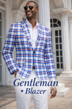 Buffalo Football Plain Tartan Men’s Casual Bills Blazer – Red Blue White Game Day Style - Image 3