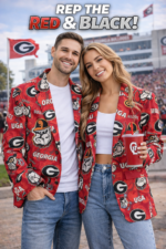 Georgia Bulldogs Red Game Day Blazer – Unisex College Football Statement Jacket