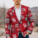 Houston Cougars Red, White & Grey Blazer – Bold College Game Day Style