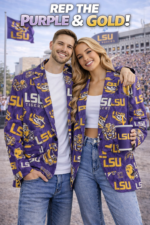 LSU Tigers Casual Flat Lapel Collar Blazer – Purple and Gold