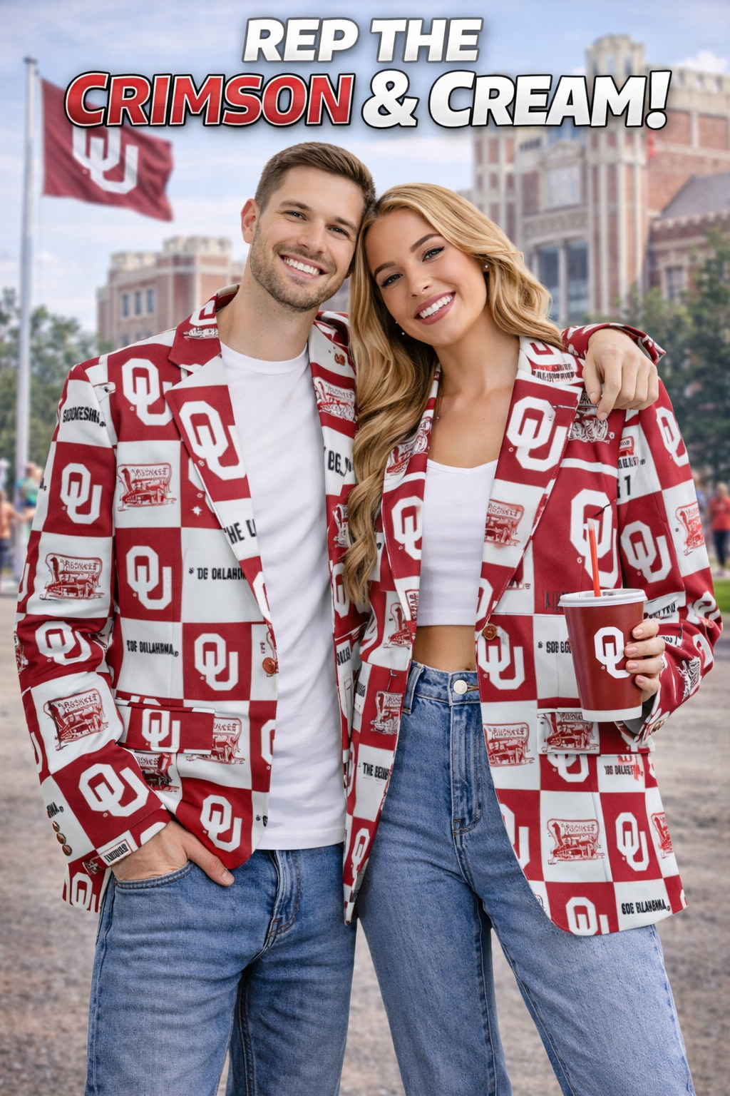 Ohio State Buckeyes Casual Flat Lapel Collar Blazer – Scarlet Red and Gray Ohio State Buckeyes Casual Flat Lapel Collar Blazer – Scarlet Red and Gray