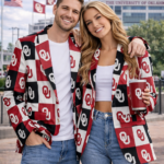 Oklahoma Crimson Checkerboard Game Day Blazer – Unisex College Football Statement Jacket