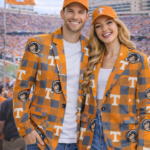 Tennessee Volunteers Casual Flat Lapel Collar Blazer – Orange and White