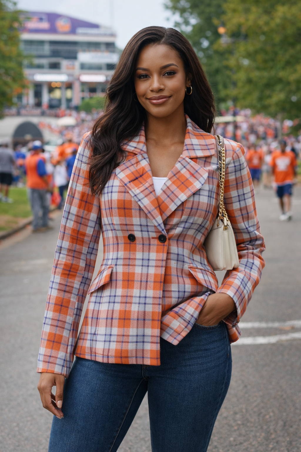 orange and purple plaid women’s blazer orange and purple plaid women’s blazer