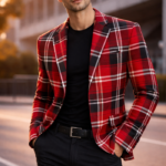 🔴⚫⚪ Cincinnati Bearcat Heritage Plaid Blazer – Men’s Smart Casual Statement Jacket