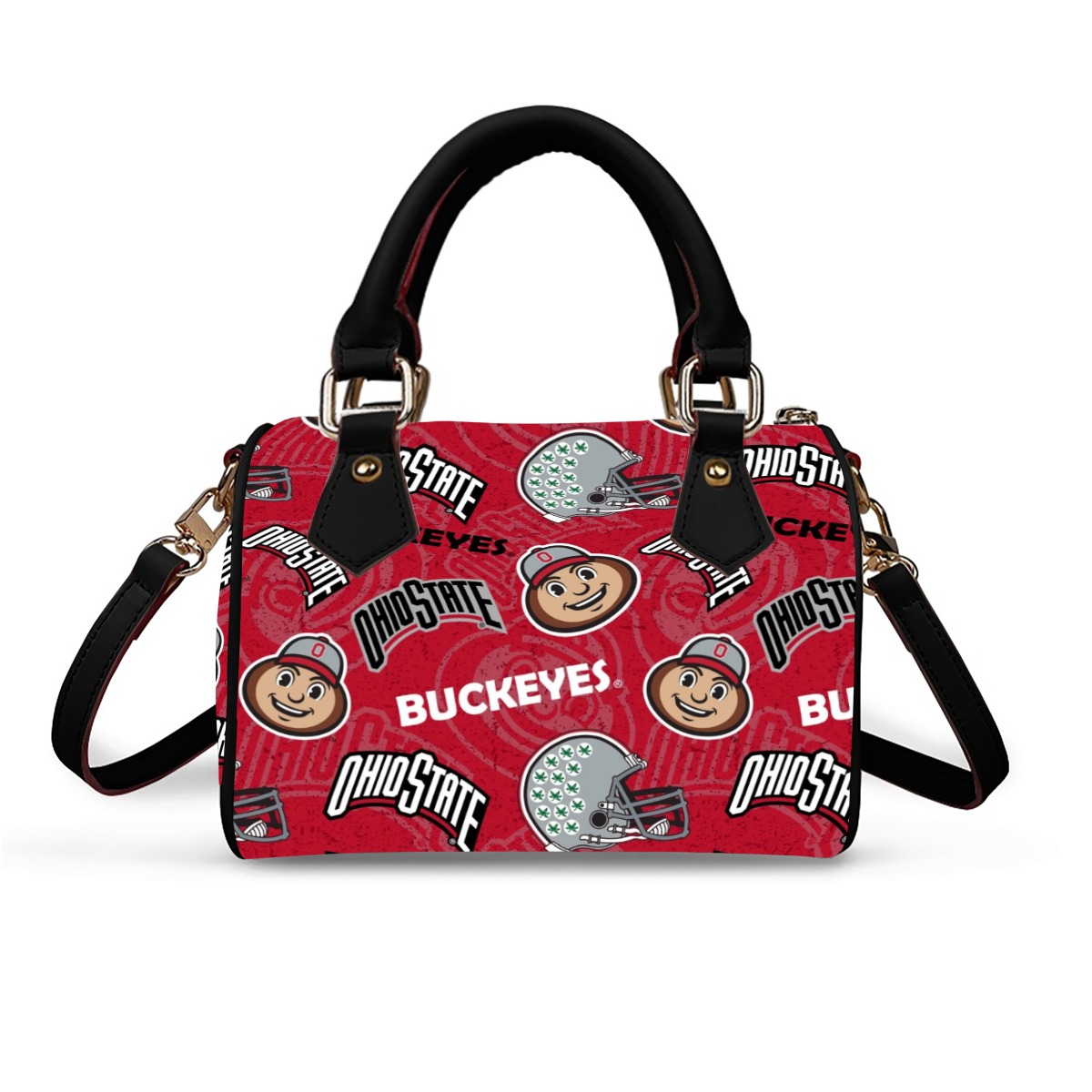 80873-17d6fd88-22c4-4a61-87c3-782dfdd31d8b.jpeg Ohio State - Buckeyes Classic Barrel-Shaped PU Leather Handbag - Image 1