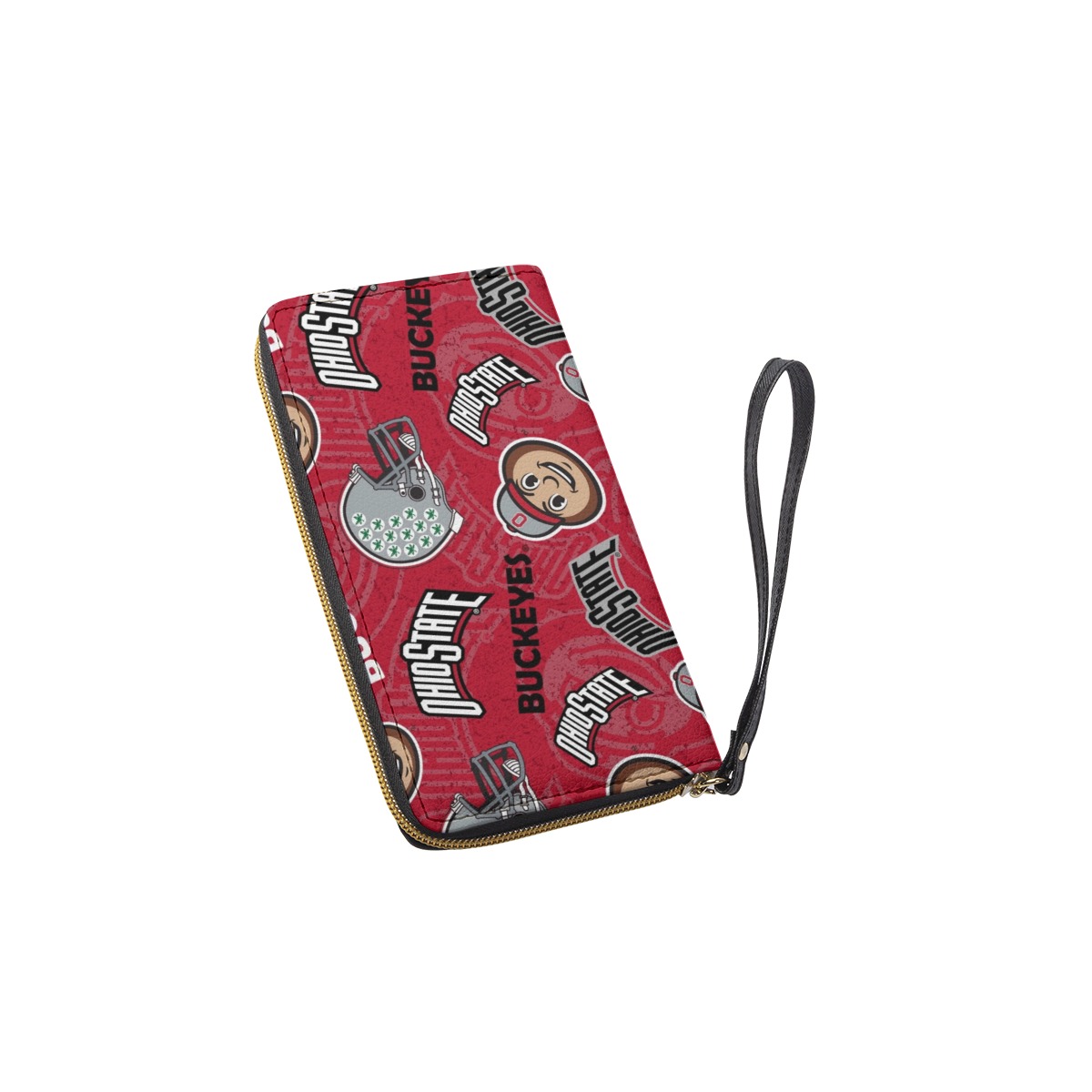 80873-443d6953-f12b-427e-b31d-9d1c5e5de8f5.jpeg Ohio State Buckeyes Long Wallet With Black Hand Strap – Scarlet and Gray Large Capacity Wristlet Wal - Image 1